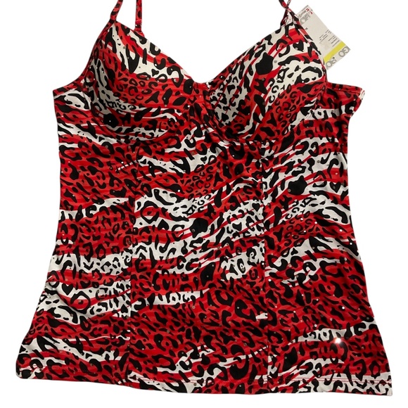 Bongo Ciara Red Corvette Animal Print Juniors Cami Top XL From Sears - Picture 7 of 14